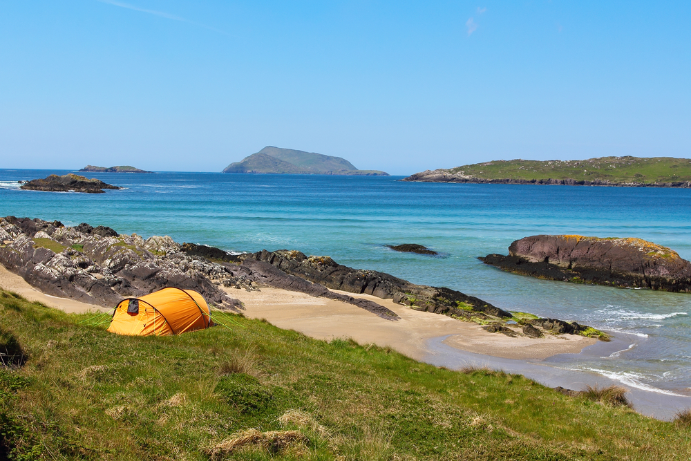 A tent by the sea in Ireland.