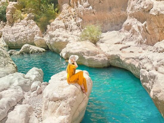 View at Wadi Bani Khalid, one of the prettiest wadis in Oman