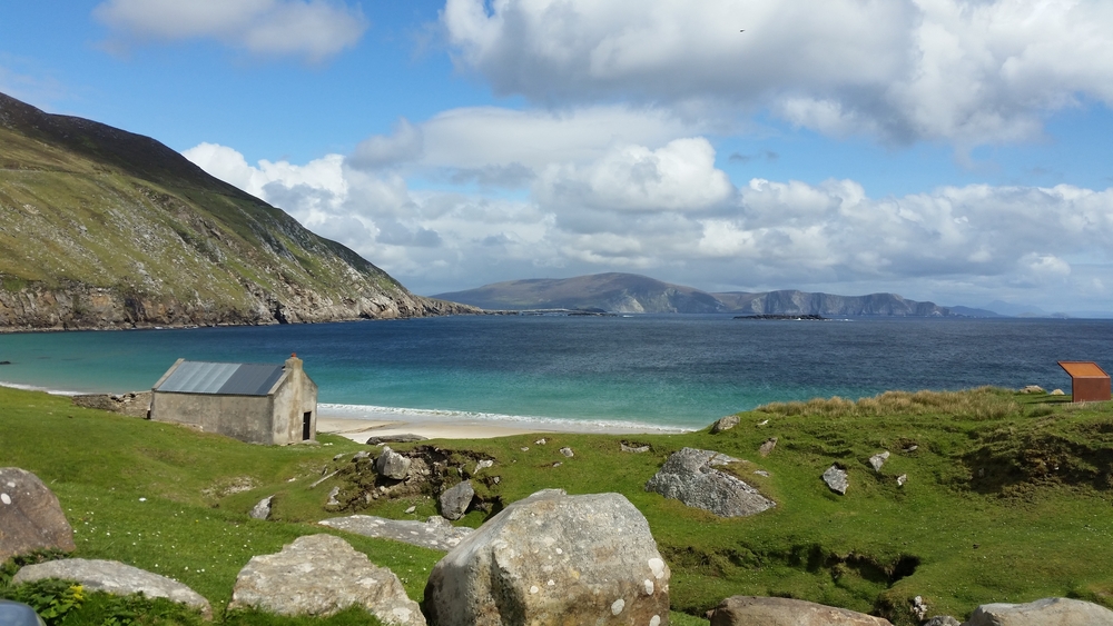 A view of Keem Beach on Achill Island, one of the most beautiful places in Ireland