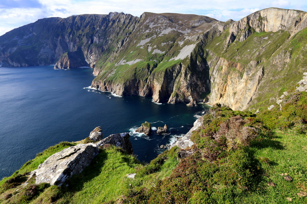 Slieve League Cliffs on a sunny day in Ireland