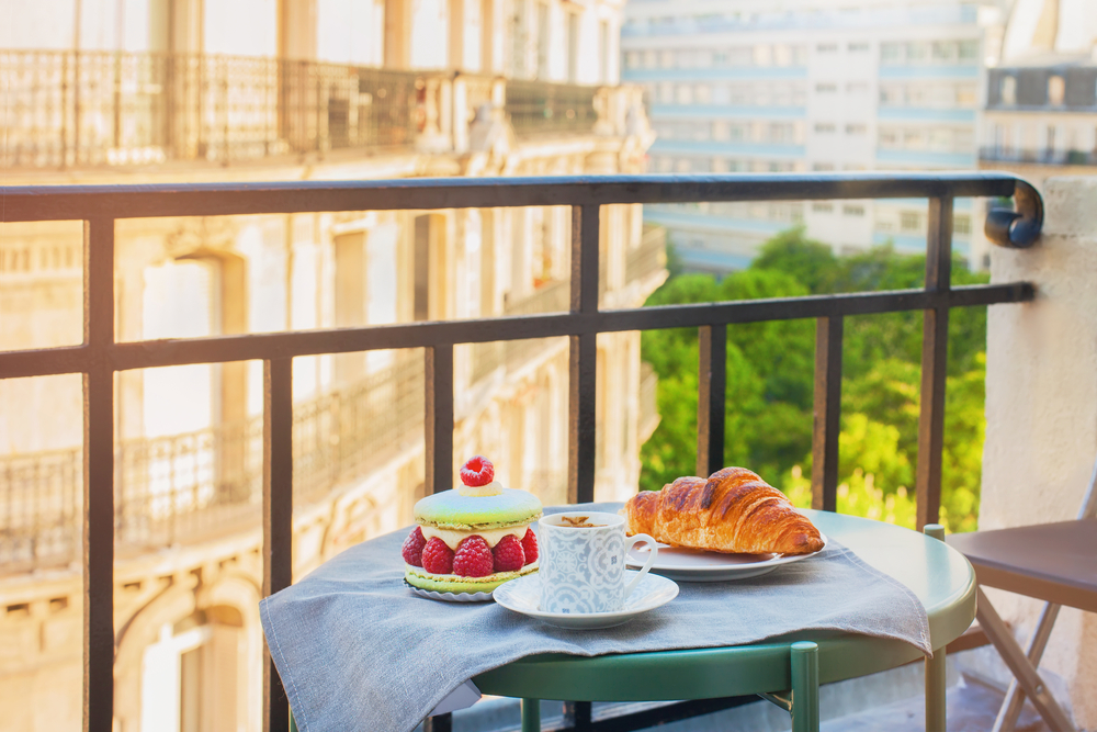 French pastries on a balcony