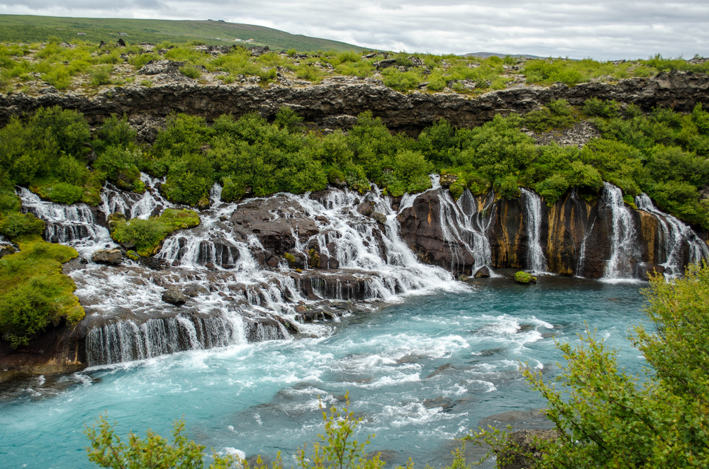 Hraunfossar waterfall on the Iceland Ring Road