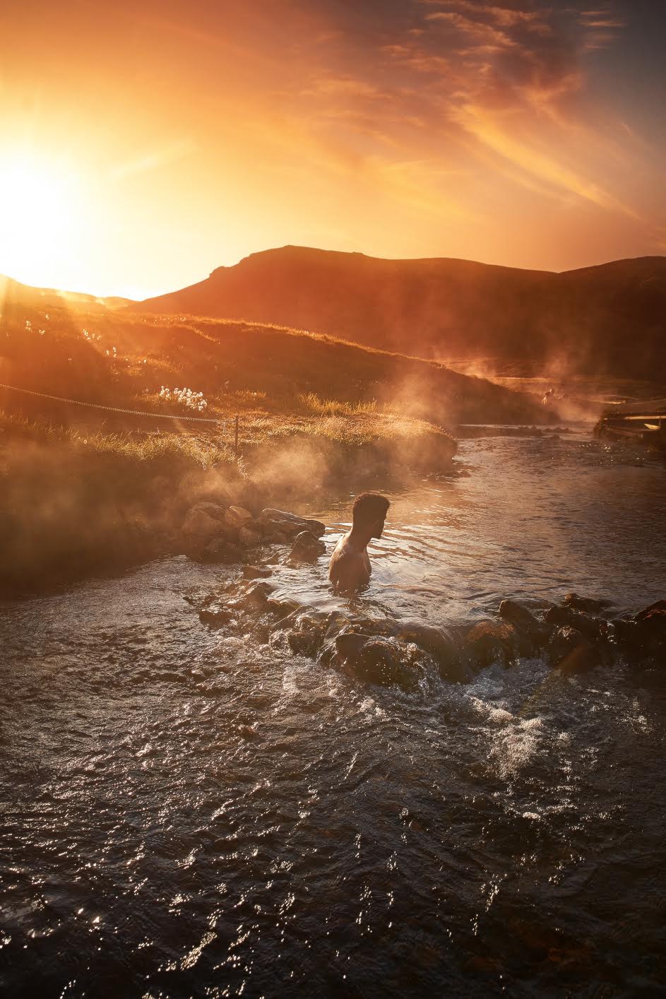 the Reykjadalur Hot Springs on the Iceland Ring Road