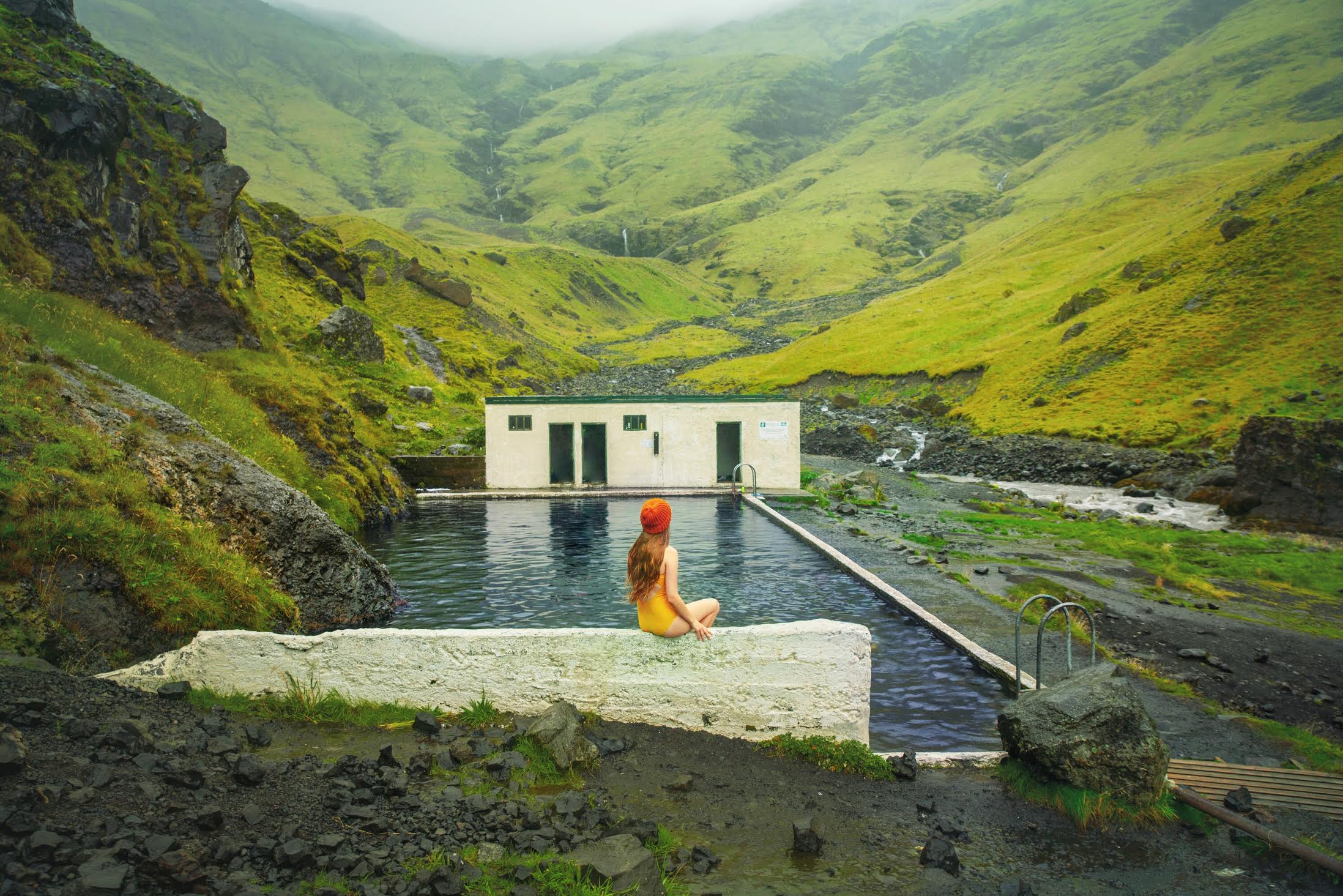 the Seljavallalaug Swimming Pool on the Iceland Ring Road
