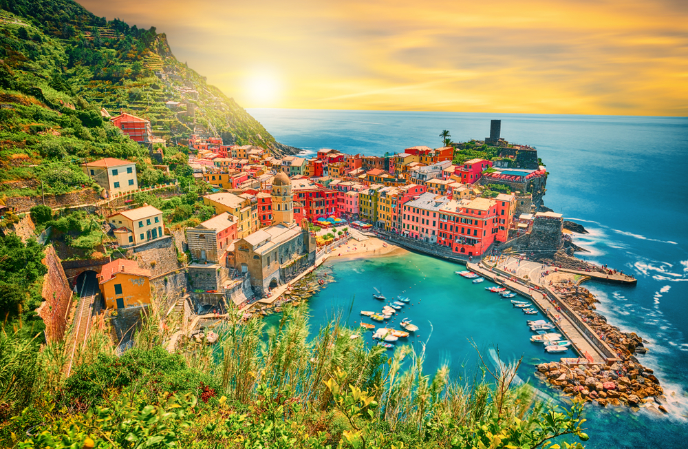 Sunset over Vernazza Cinque Terre
