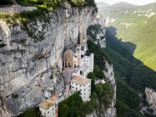 photos of the church in the mountains the Santuario Madonna della Corona