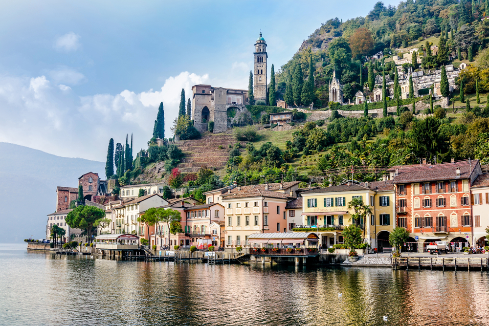 Morcote was named most beautiful towns in Switzerland in 2016. The town sits on the edge of a lake. 