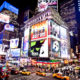 Times Square at night during your 4 days in New York