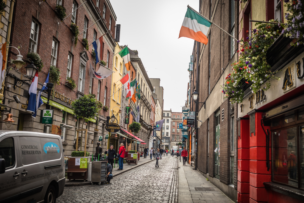 A narrow side street in Dublin.