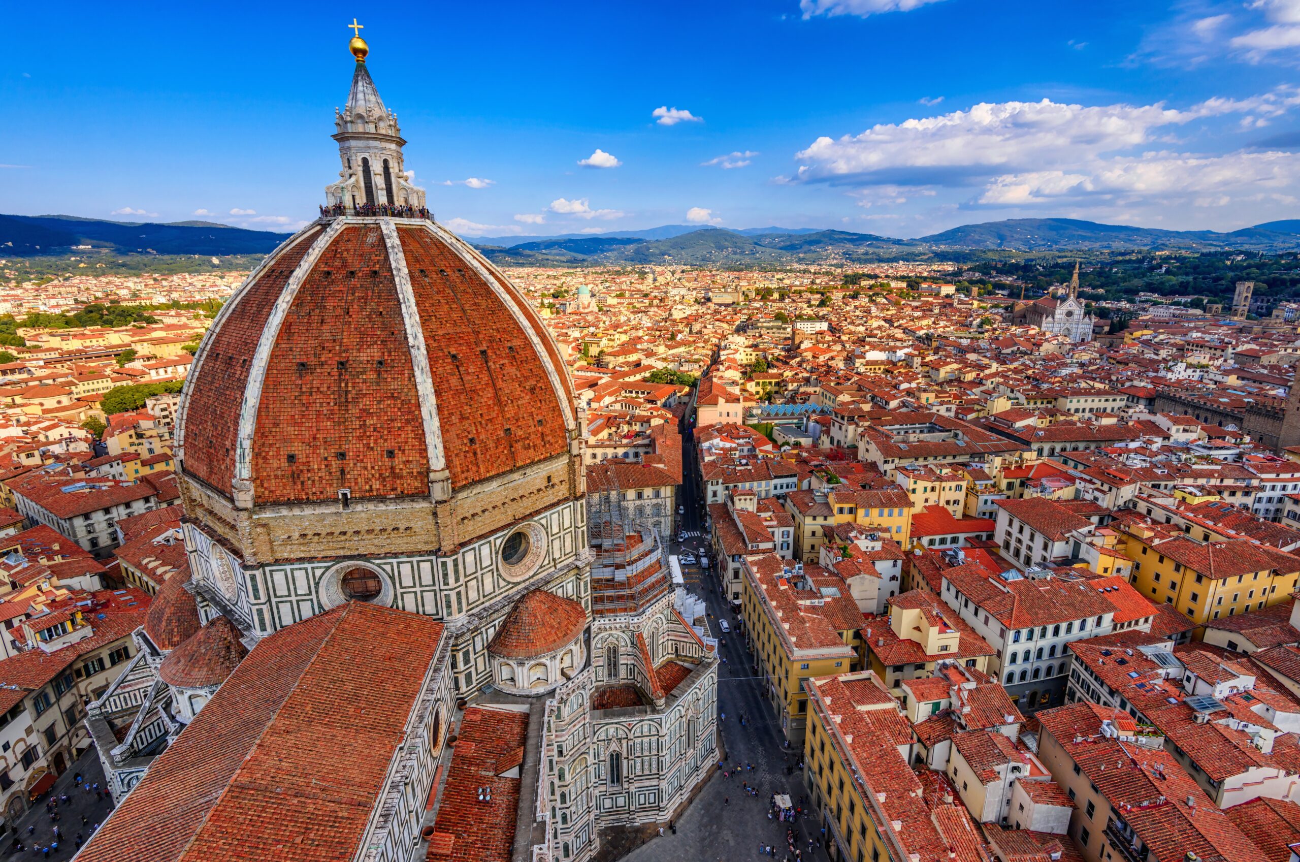 View over the Florence Duomo is one of main landmarks in Florence.