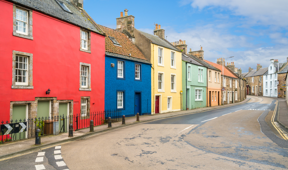 Charming view of a colorful street in Anstruther