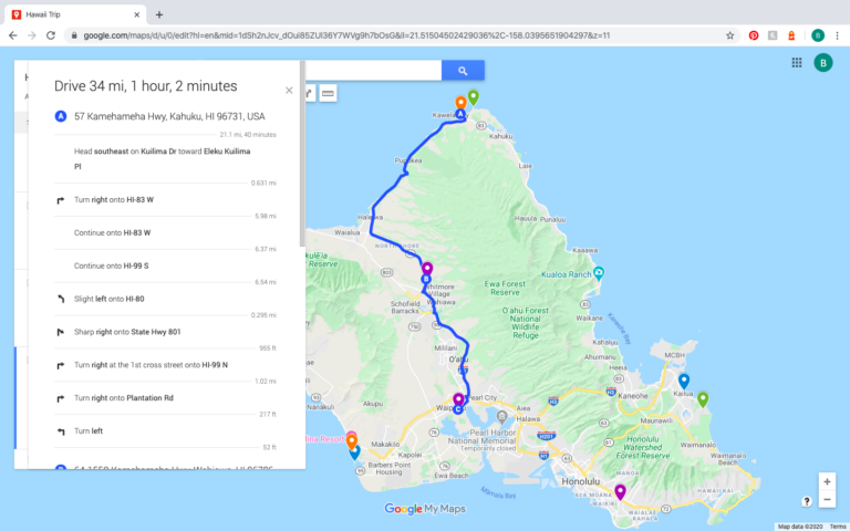 google travel maps route