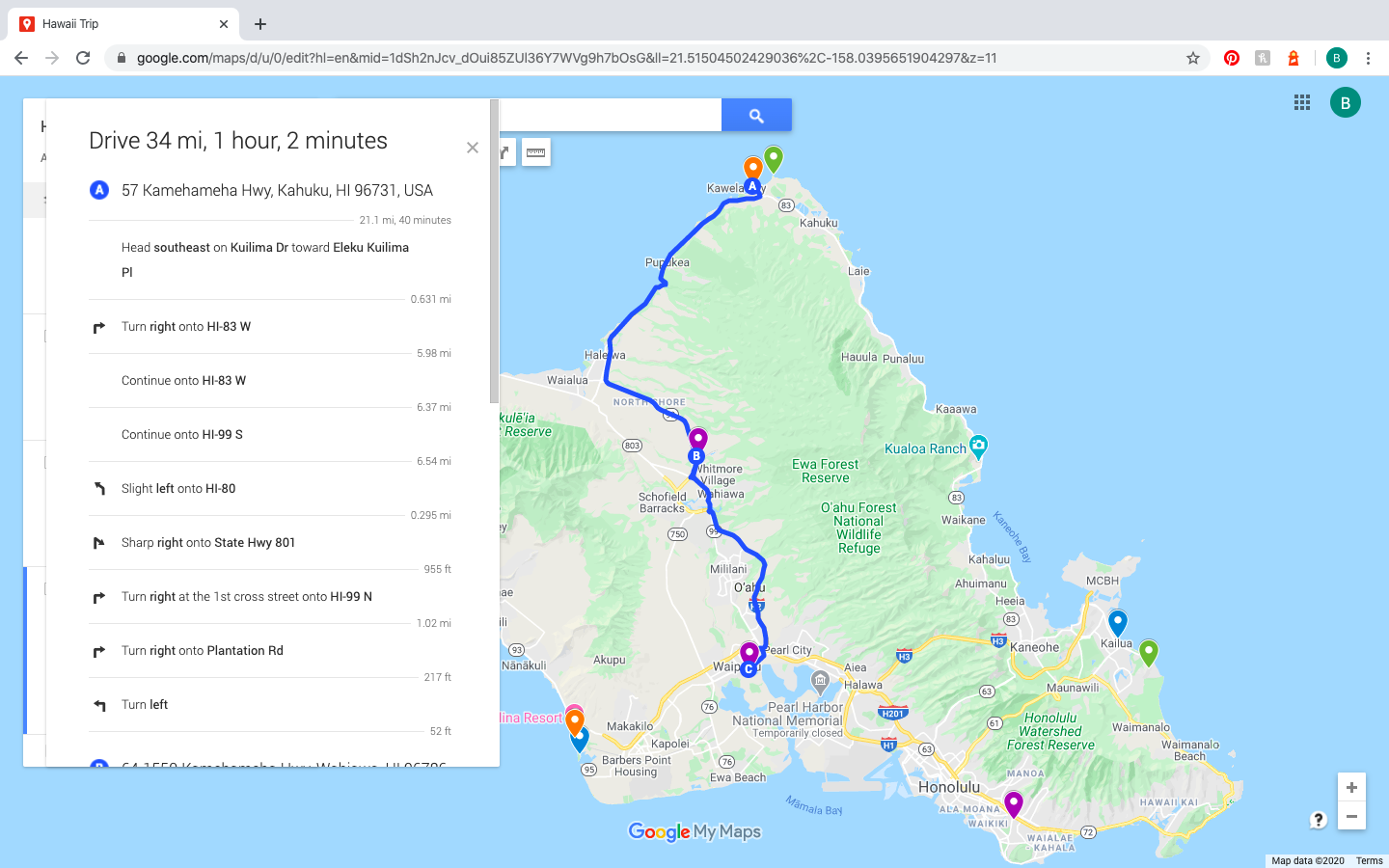 directions on Google Maps