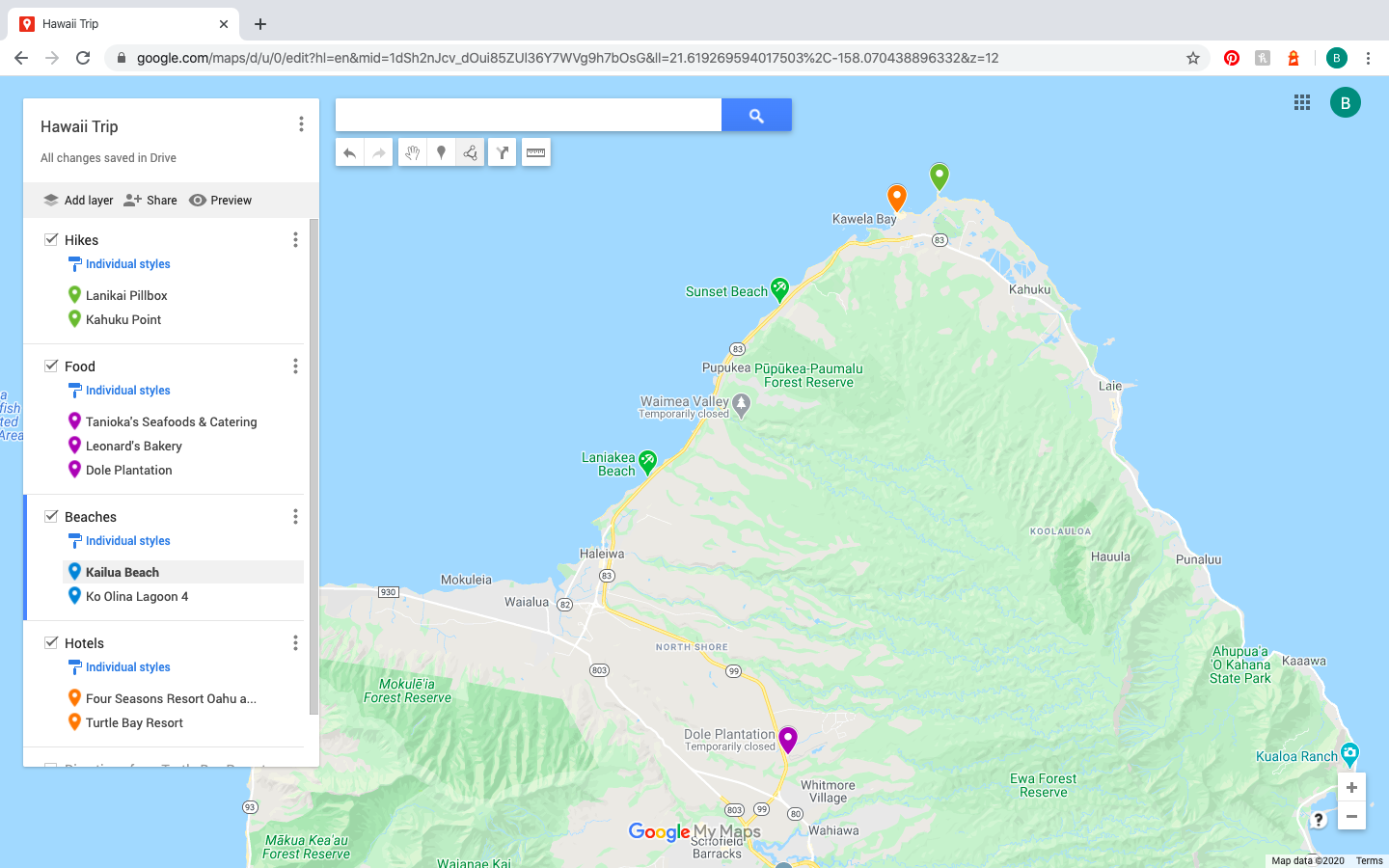 Google Map with three different color pins