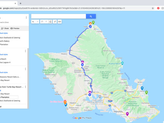 directions on Google Maps Trip Planner