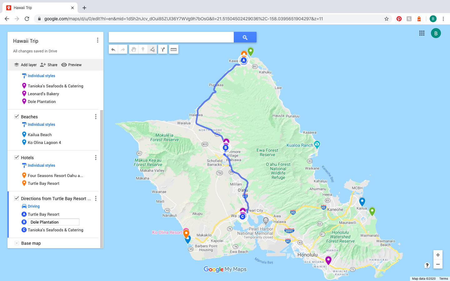 trip planning maps and directions