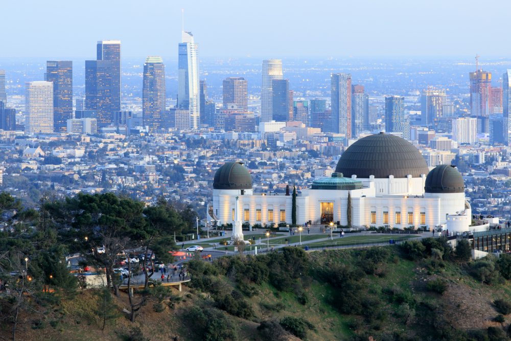 View from the Griffith Observatory to Downtown Los Angeles