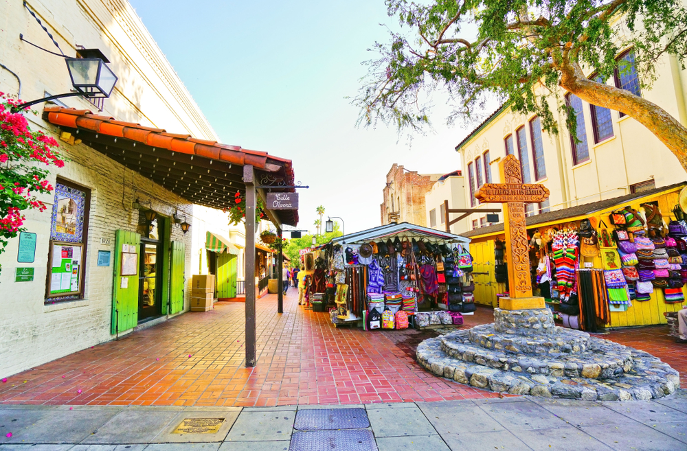 The outdoor plaza of Olvera Street Los Angeles