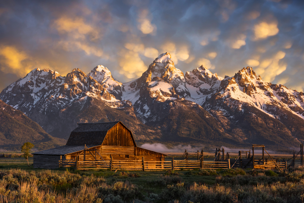 Photo of old barn in Grand Teton National Park.