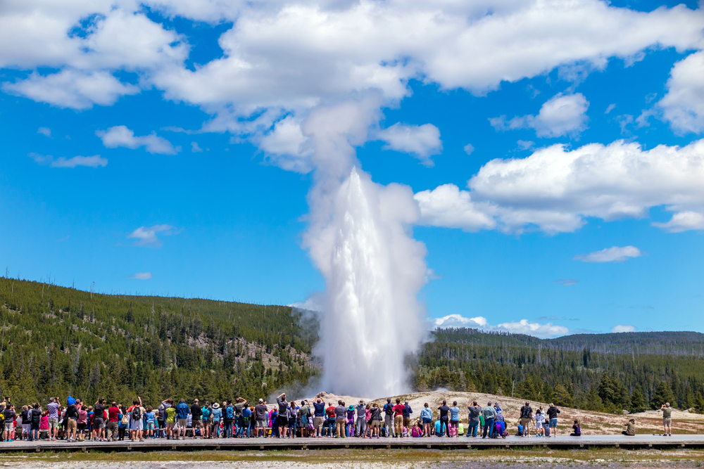Photo of Old Faithful geyser.