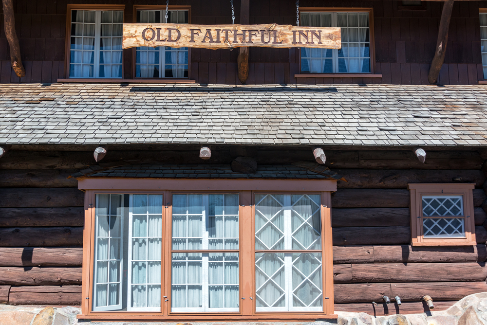 Photo of Old Faithful Inn, a fun place to visit and stay at during your Yellowstone road trip.