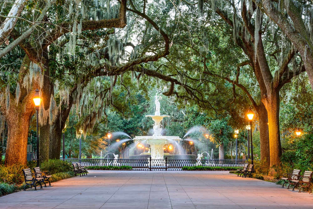 Photo of a historic fountain in Savannah Georgia