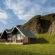 Photo of a few cottages at Vik Cottages located in Vik Iceland. One of the more private hotels in Vik.