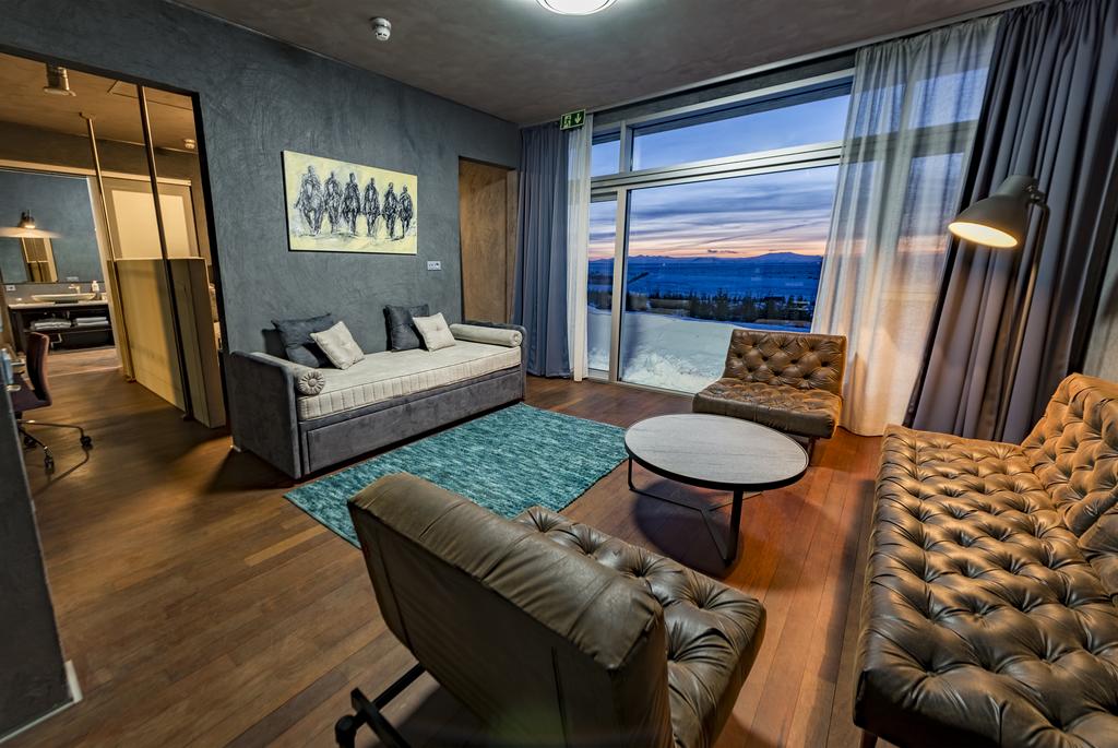 Photo of living room in guest room at 360 Hotel located in Iceland.