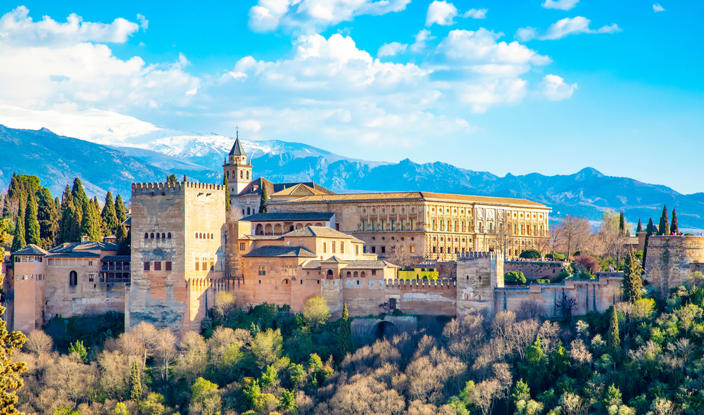 Alhambra palace on the best European road trip through Spain