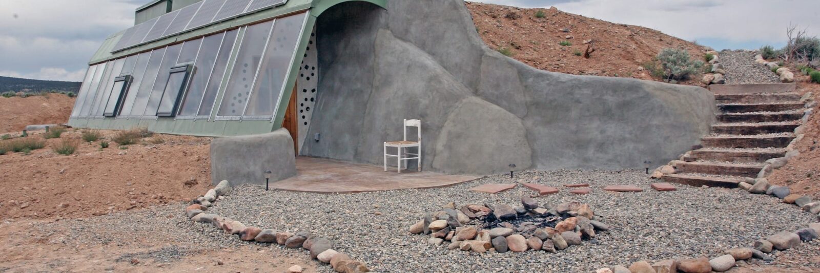 a brand new studio Earthship Airbnb in New Mexico