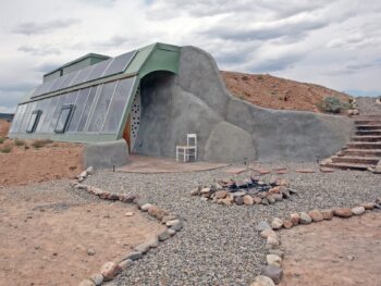 a brand new studio Earthship Airbnb in New Mexico