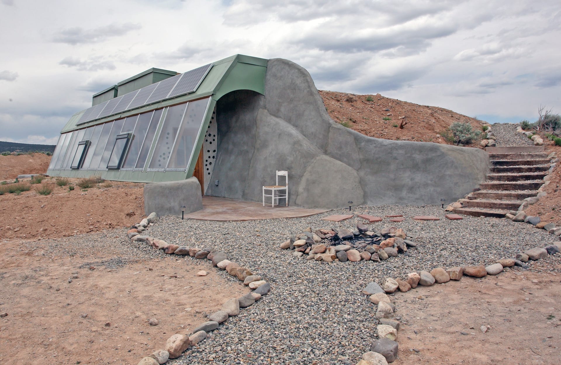 a brand new studio Earthship Airbnb in New Mexico