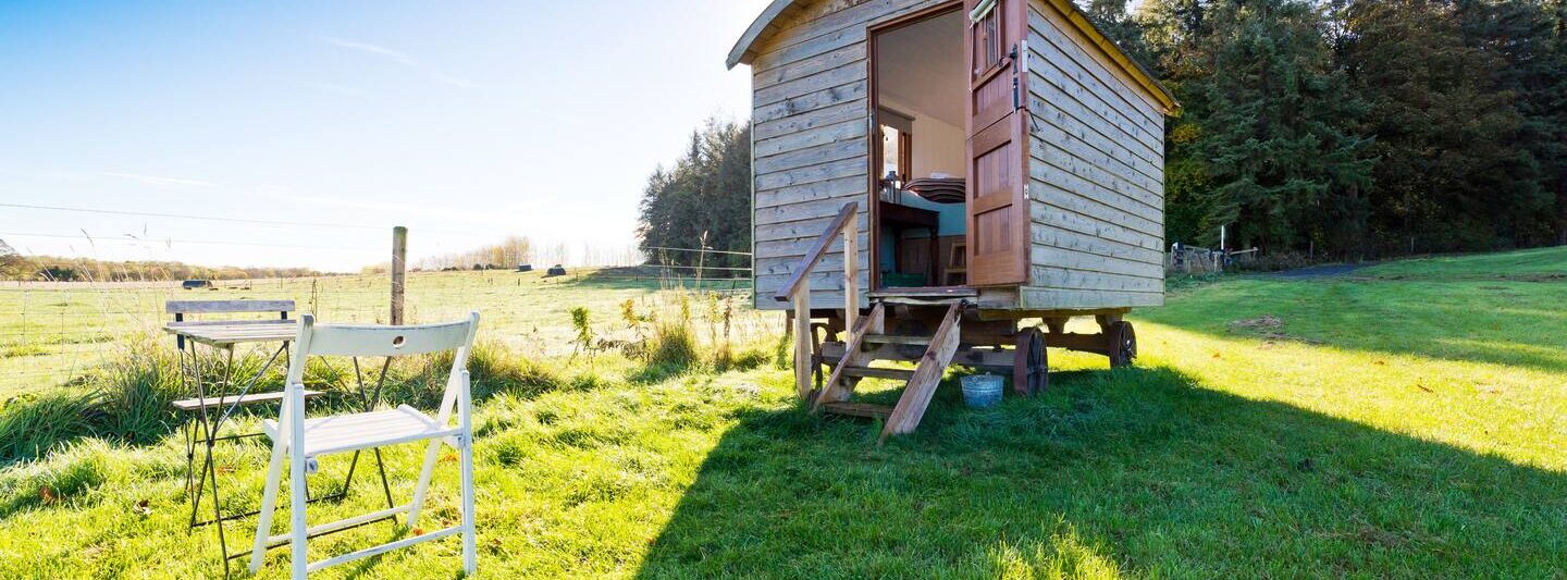 This shepherd's hut is a great glamping experience!