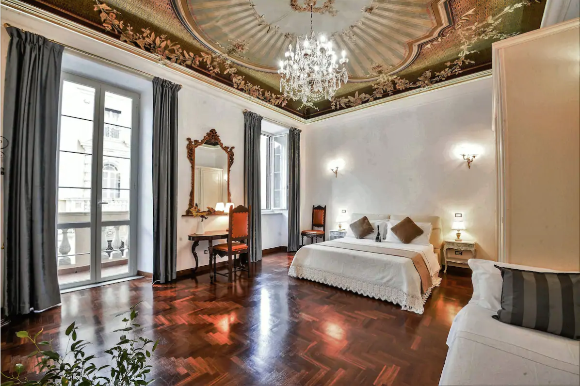 this bedroom will surely make you feel like you're staying in an italian palace!