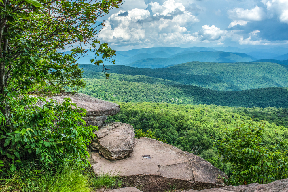 Photo of a view over the Catskill Mountains.