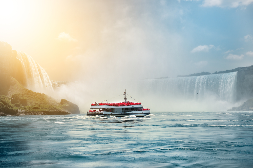 Photo of a boat at Niagara Falls.