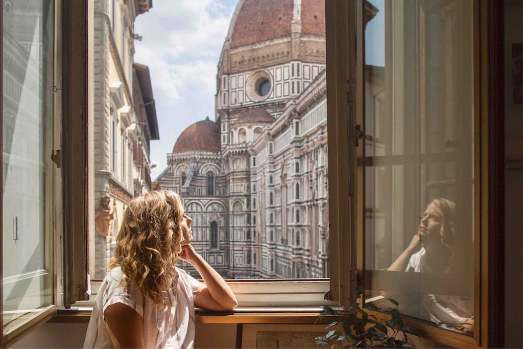 This artists retreat in the center of Florence features what may be the city's best window to the Duomo!