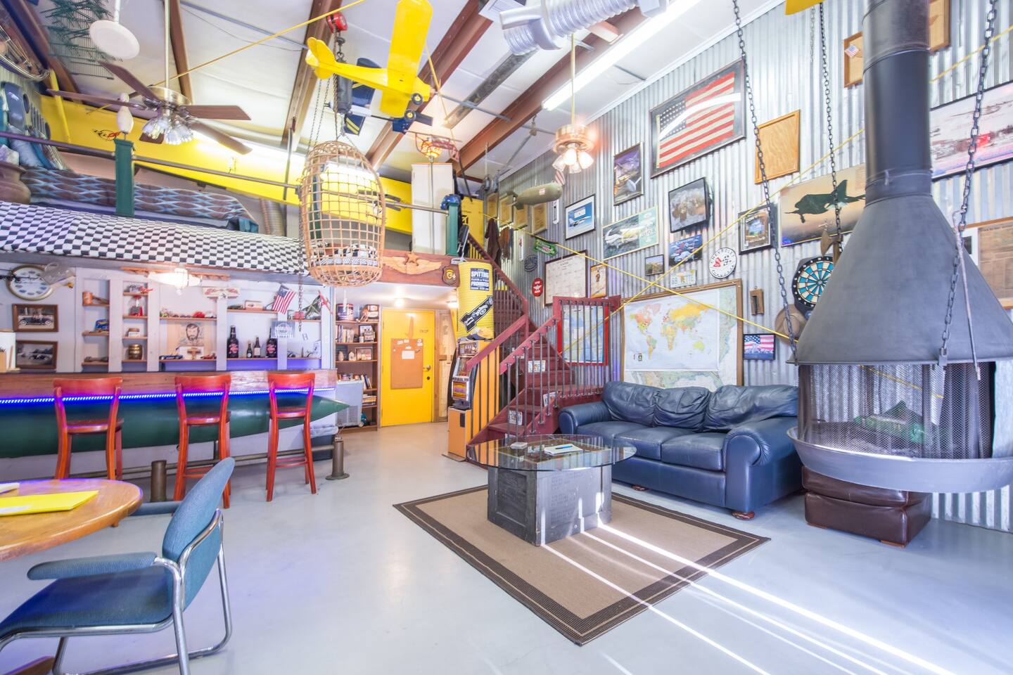 This Mancave is in an airplane glider is one of the best USA Airbnbs