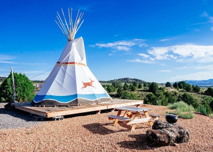 This tipi in Utah is a unique camping experience for USA airbnb lovers