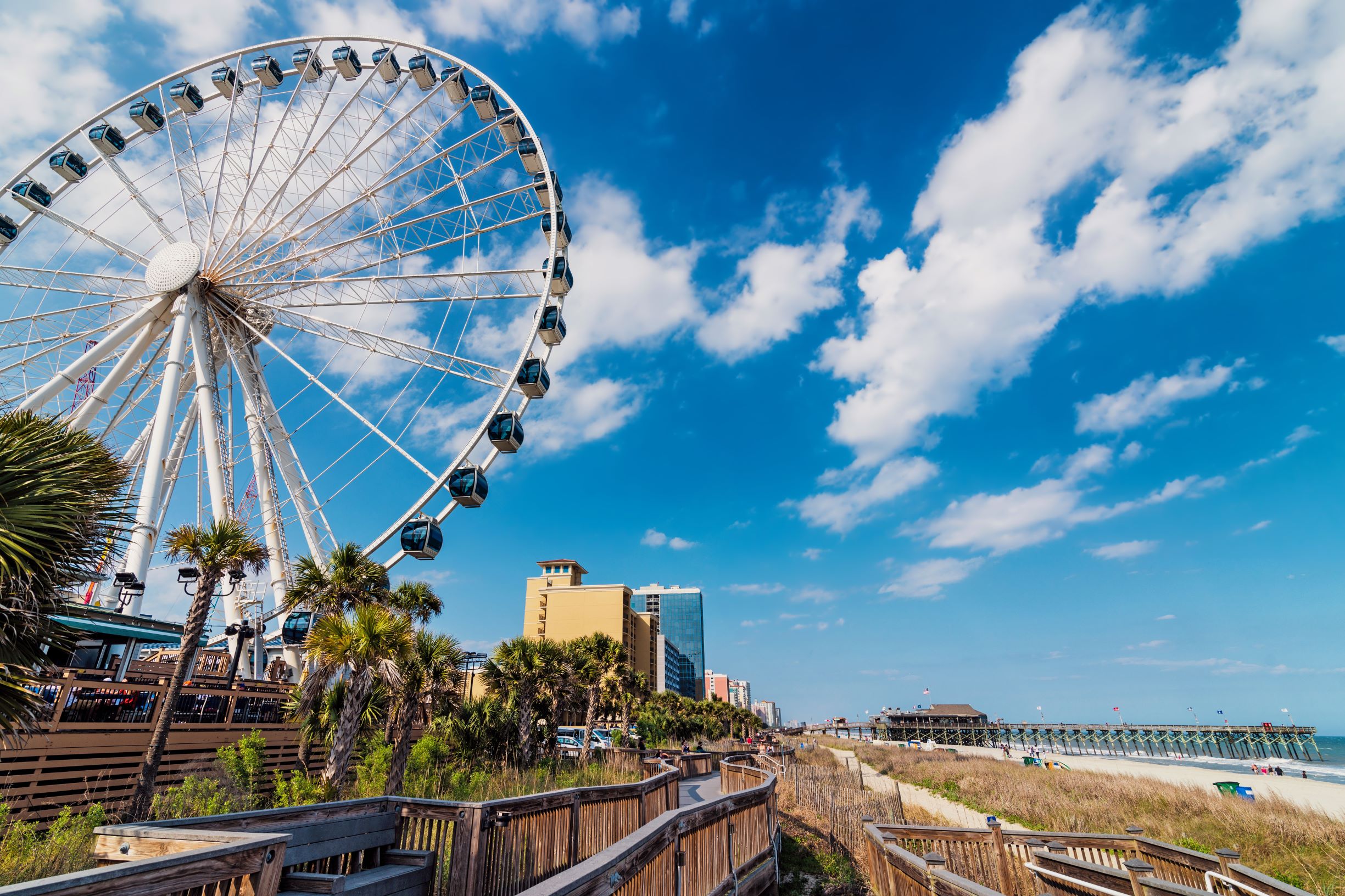 Phpto of Myrtle Beach that includes the Skywheel and the beach.