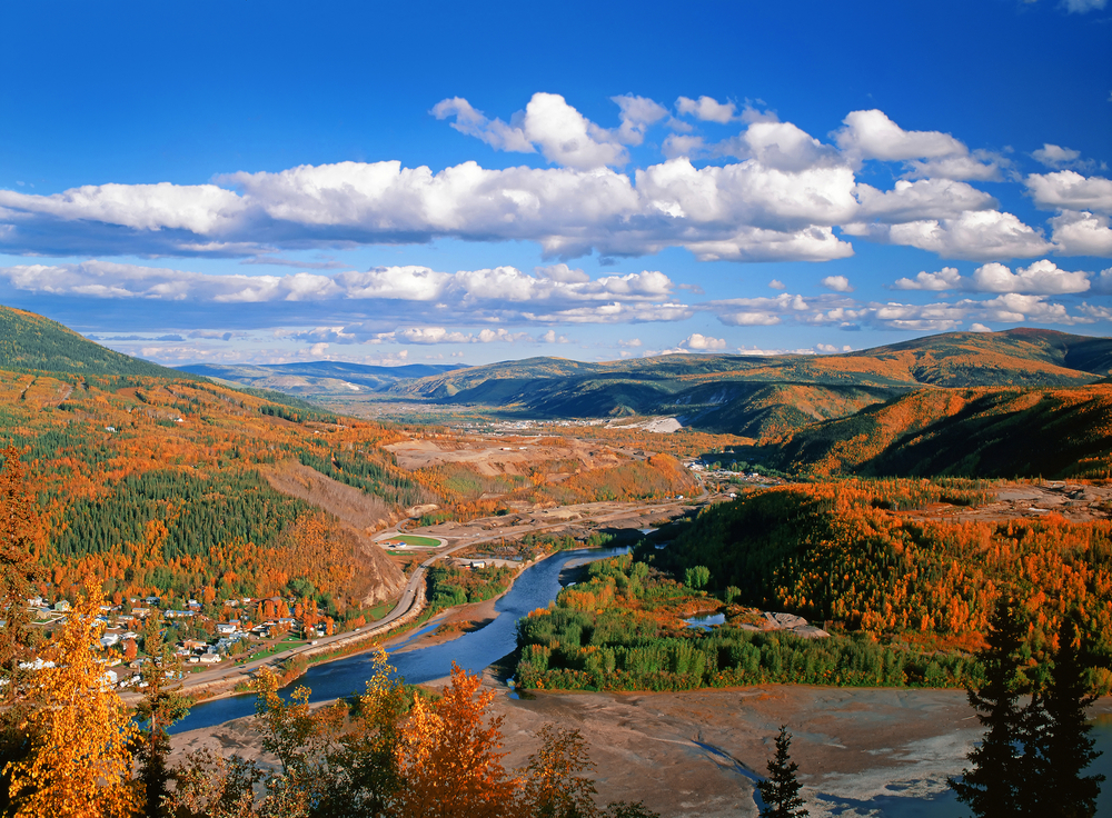 Dawson City itself is surround by amazing views to see fall in canada in all of its glory