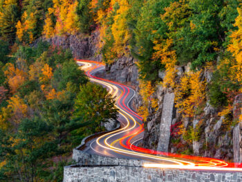 Hawks Nest has been featured in many car commericals - and you can see why! The colors of fall in New York make this road spell binding