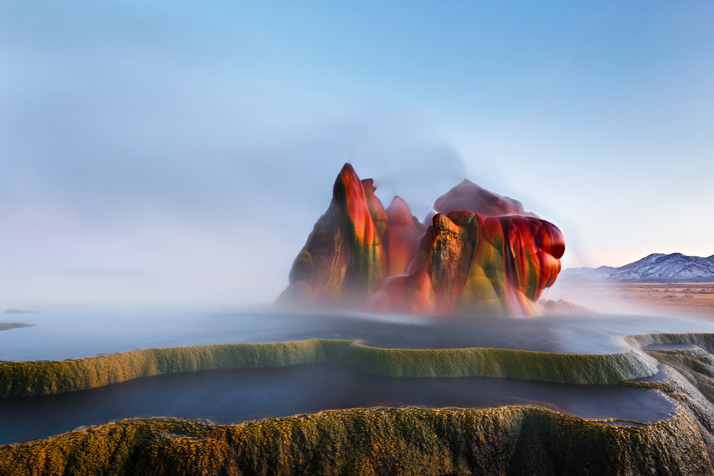 This hidden gem in the us is fly geyser, a colorful rock formation