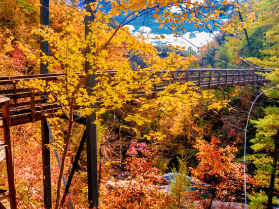 Tallulah Gorge State Park is known for its running water carving through nature