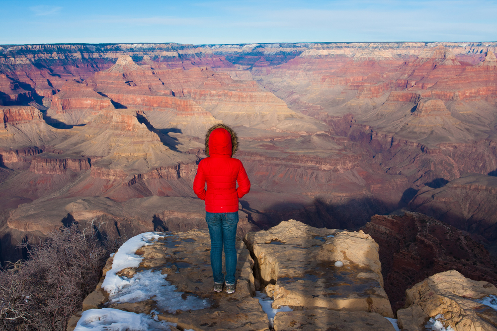 Young girl overlooking in Grand Canyon National Park,Arizona