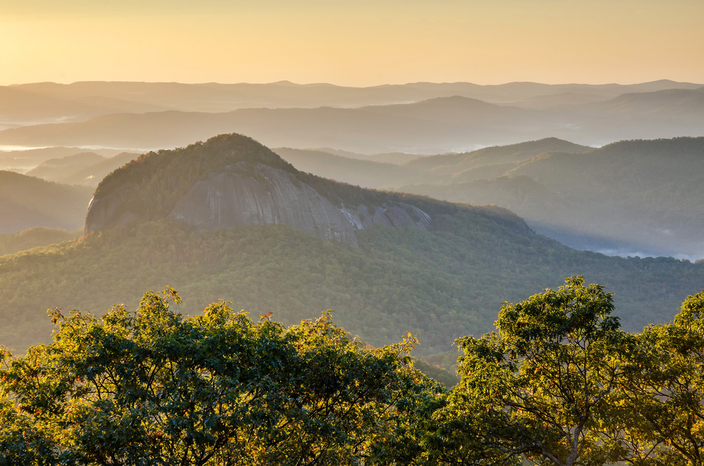 sunrise at Looking Glass Rock on your North Carolina road trip