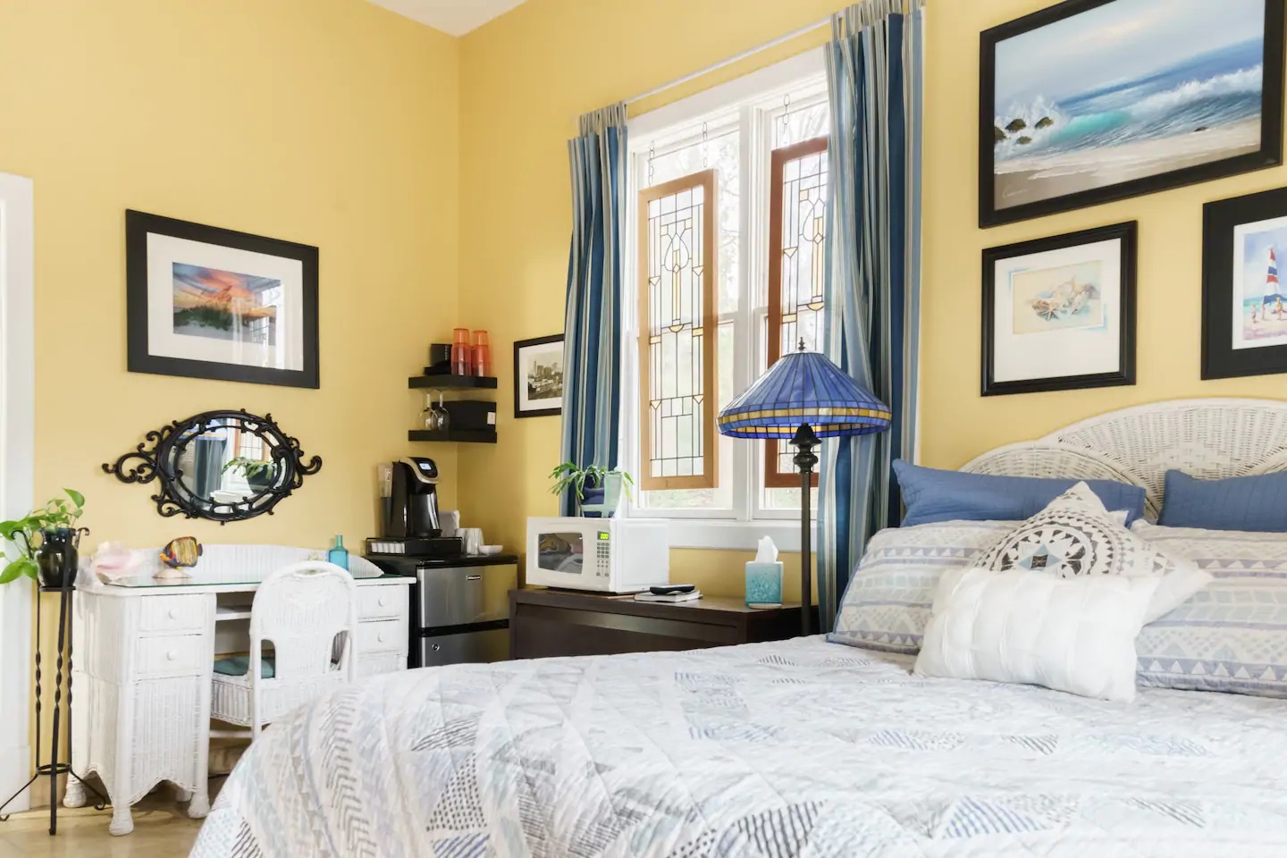 Photo of the bedroom at a lake house oasis Airbnb in Nashville.