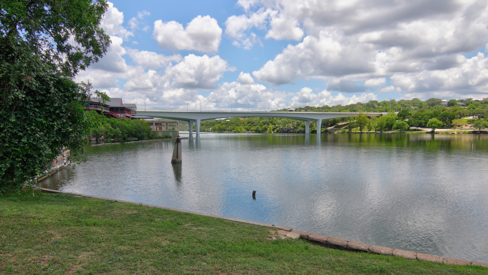 silver bridge crossing lake