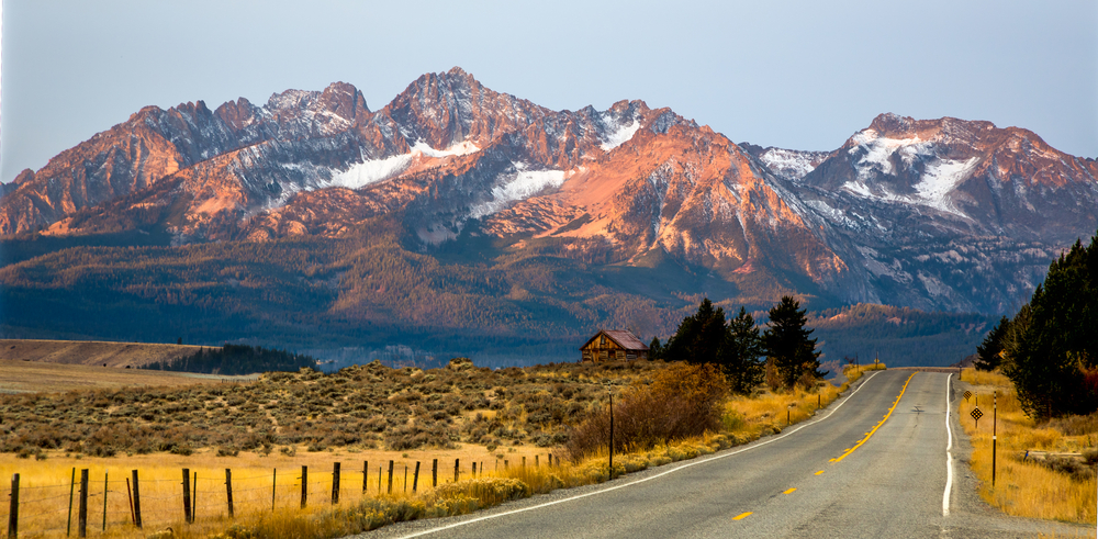 Idaho Road Trip Road With Mountains