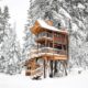 Photo of Meadowlark Treehouse during winter.